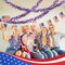 Red, White & Blue Star Metallic Tinsel Garland 4th of July Decorations